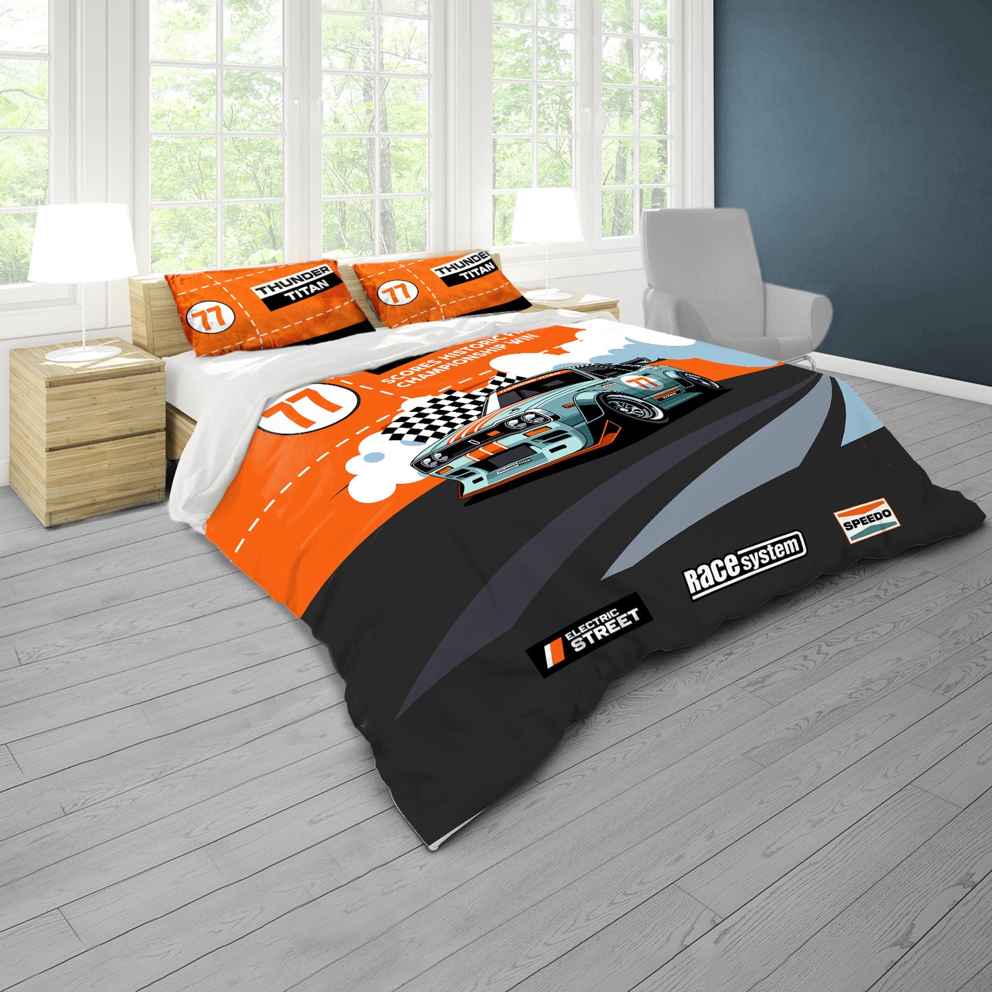 Thunder Titan Racing Duvet Cover Set