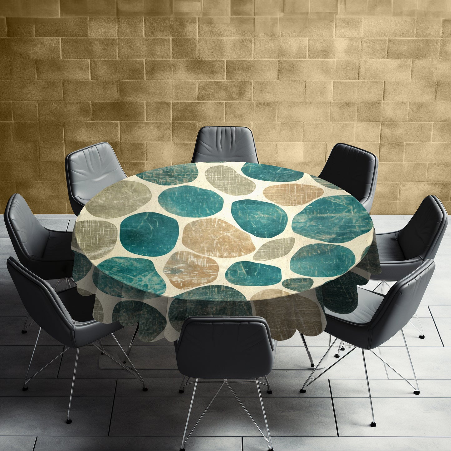 Tidepool Whisper Round Tablecloth by Wikus Schalkwyk