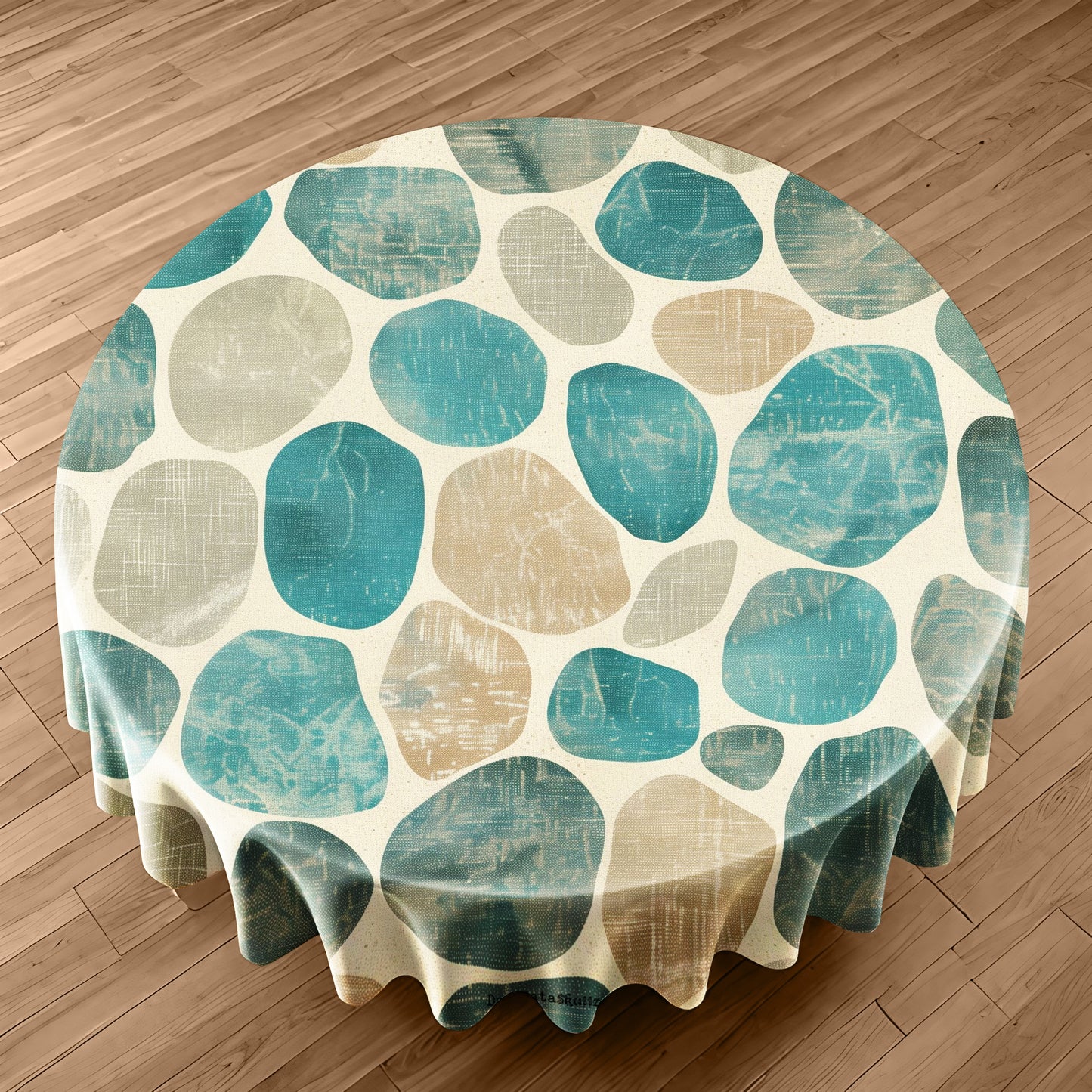 Tidepool Whisper Round Tablecloth by Wikus Schalkwyk
