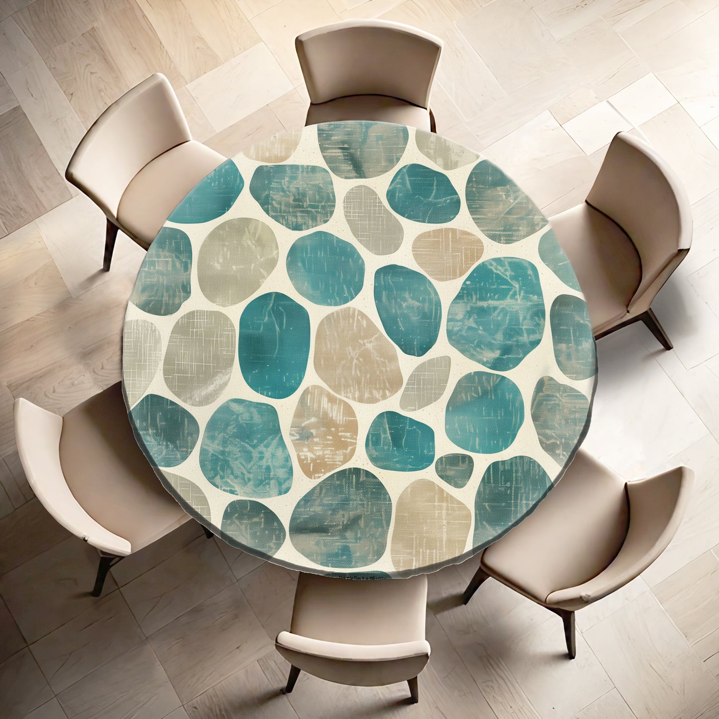 Tidepool Whisper Round Tablecloth by Wikus Schalkwyk