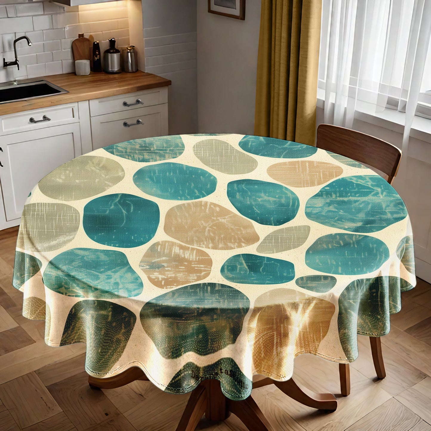 Tidepool Whisper Round Tablecloth by Wikus Schalkwyk