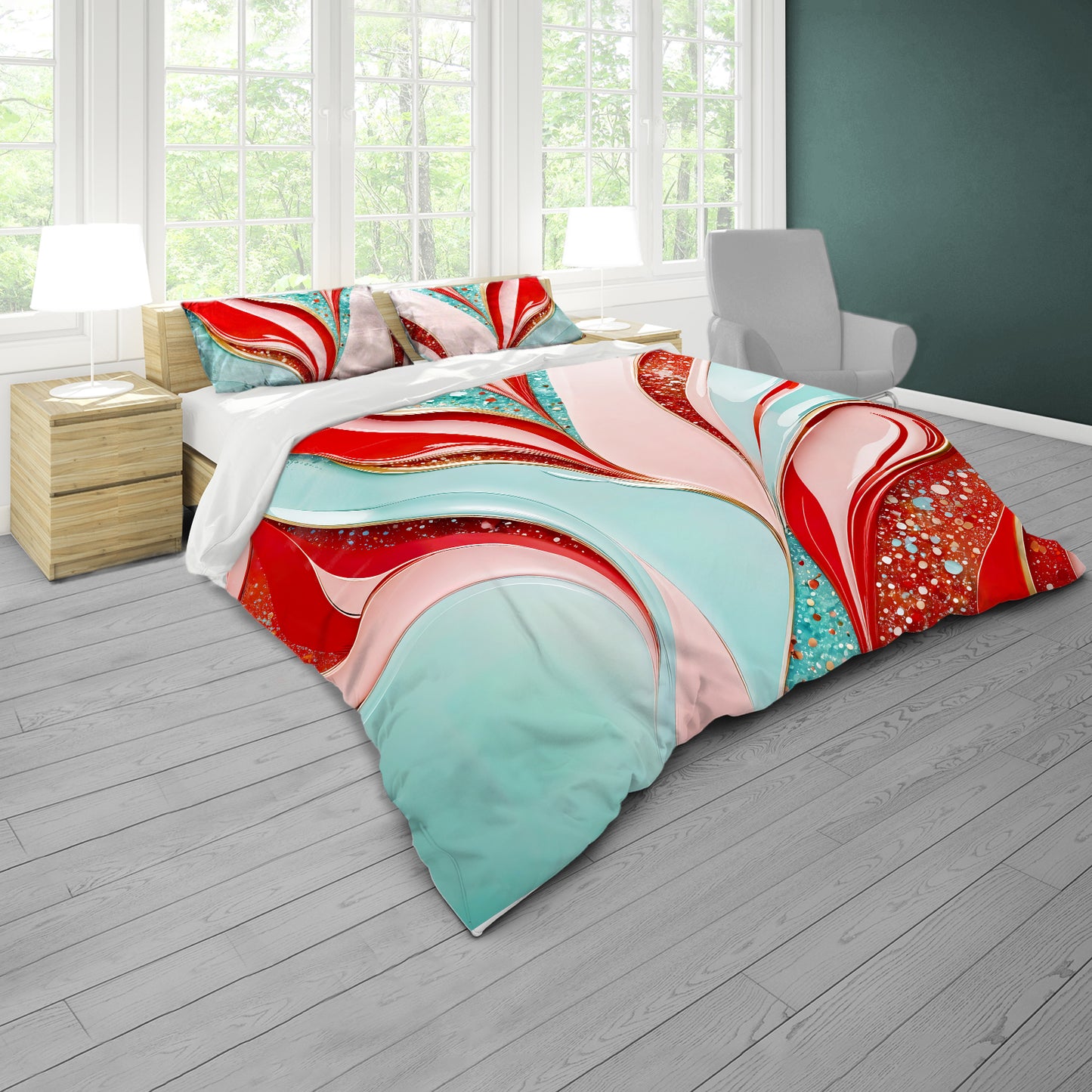 Tides of Shapes Duvet Cover Set