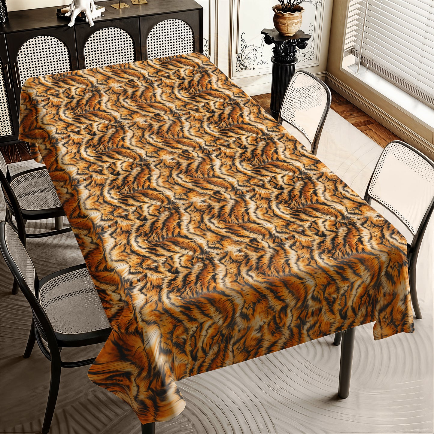 Tiger Fur Rectangle Tablecloth