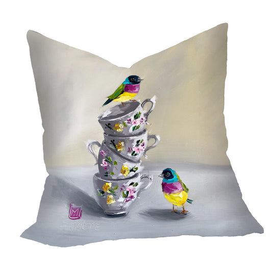 Tiny Sparrow Tea Party Luxury Scatter by Juanette Menderoi