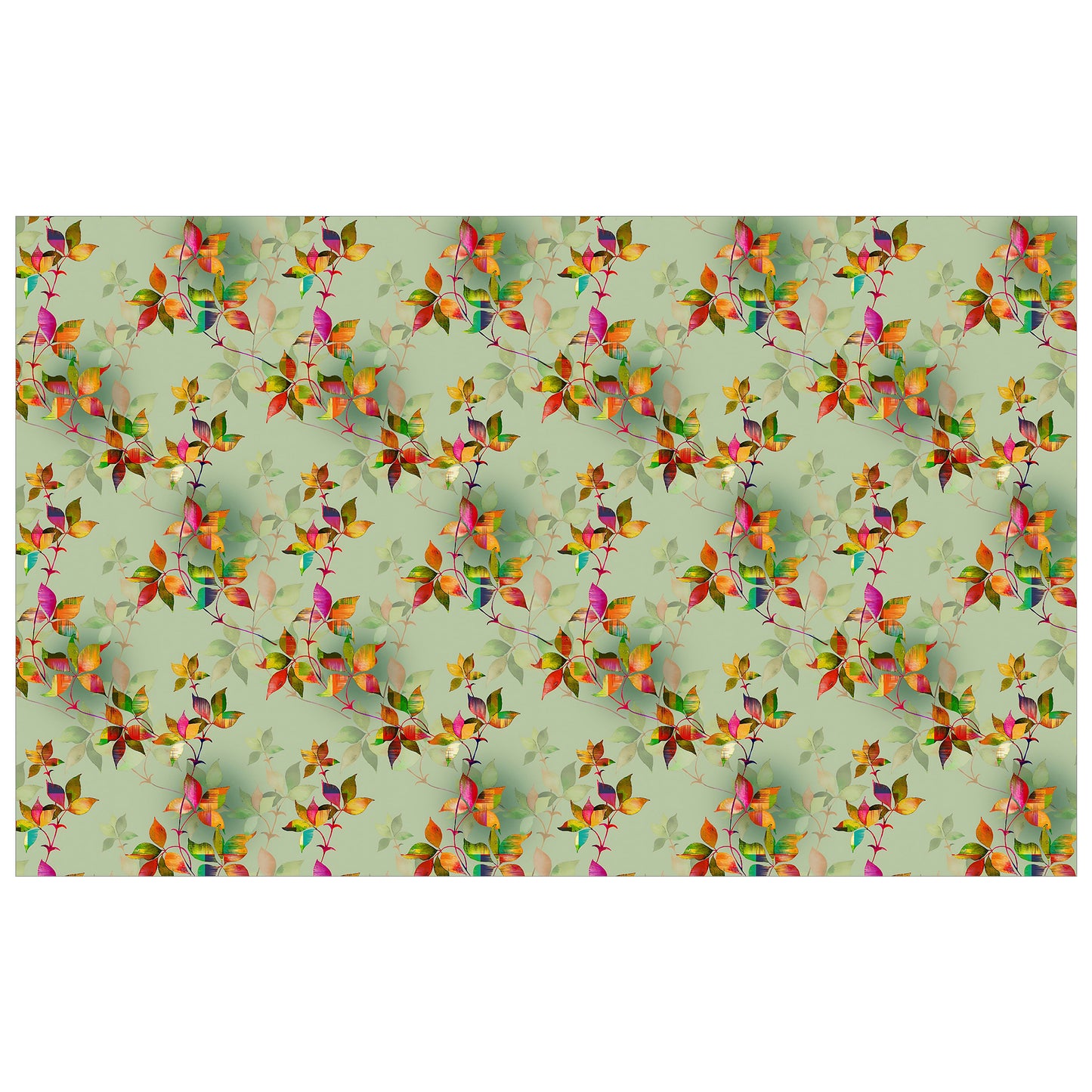 Tiny Leaves on Green Rectangle Tablecloth