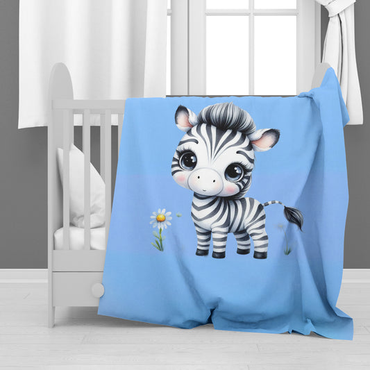 Tiny Sleepy Zebra Minky Blanket