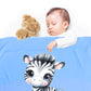 Tiny Sleepy Zebra Baby Fleece Blanket