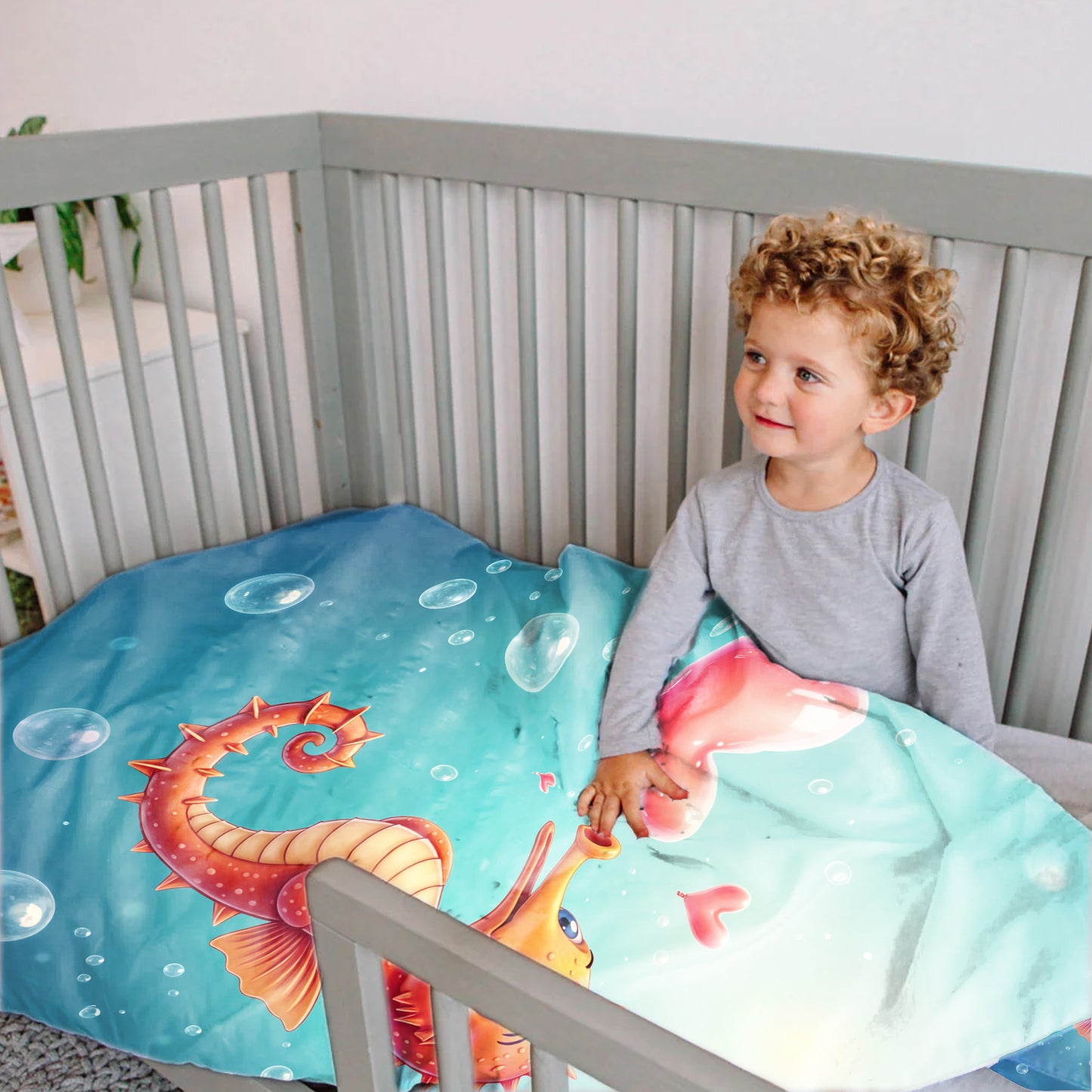 Tiny Tides Seahorse Cot Set
