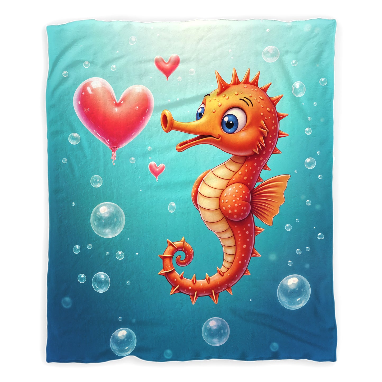 Tiny Tides Seahorse Minky Blanket