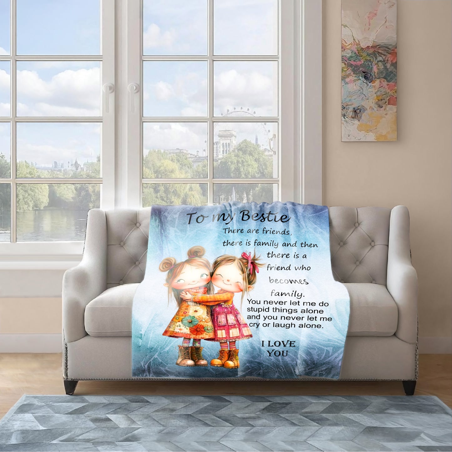 To My Bestie Light Weight Fleece Blanket