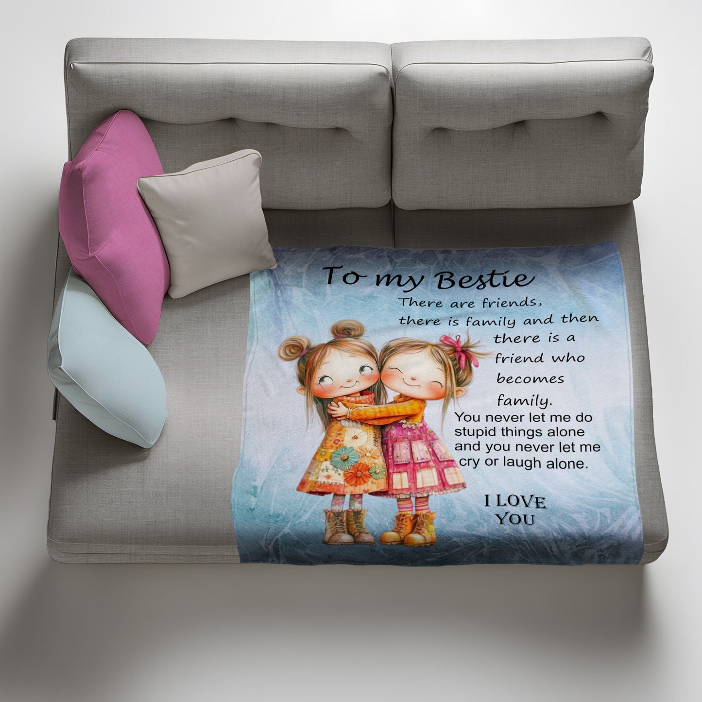 To My Bestie Light Weight Fleece Blanket
