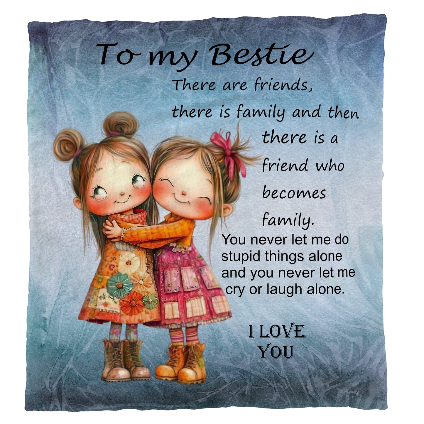 To My Bestie Light Weight Fleece Blanket