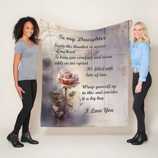 To My Daughter Light Weight Fleece Blanket
