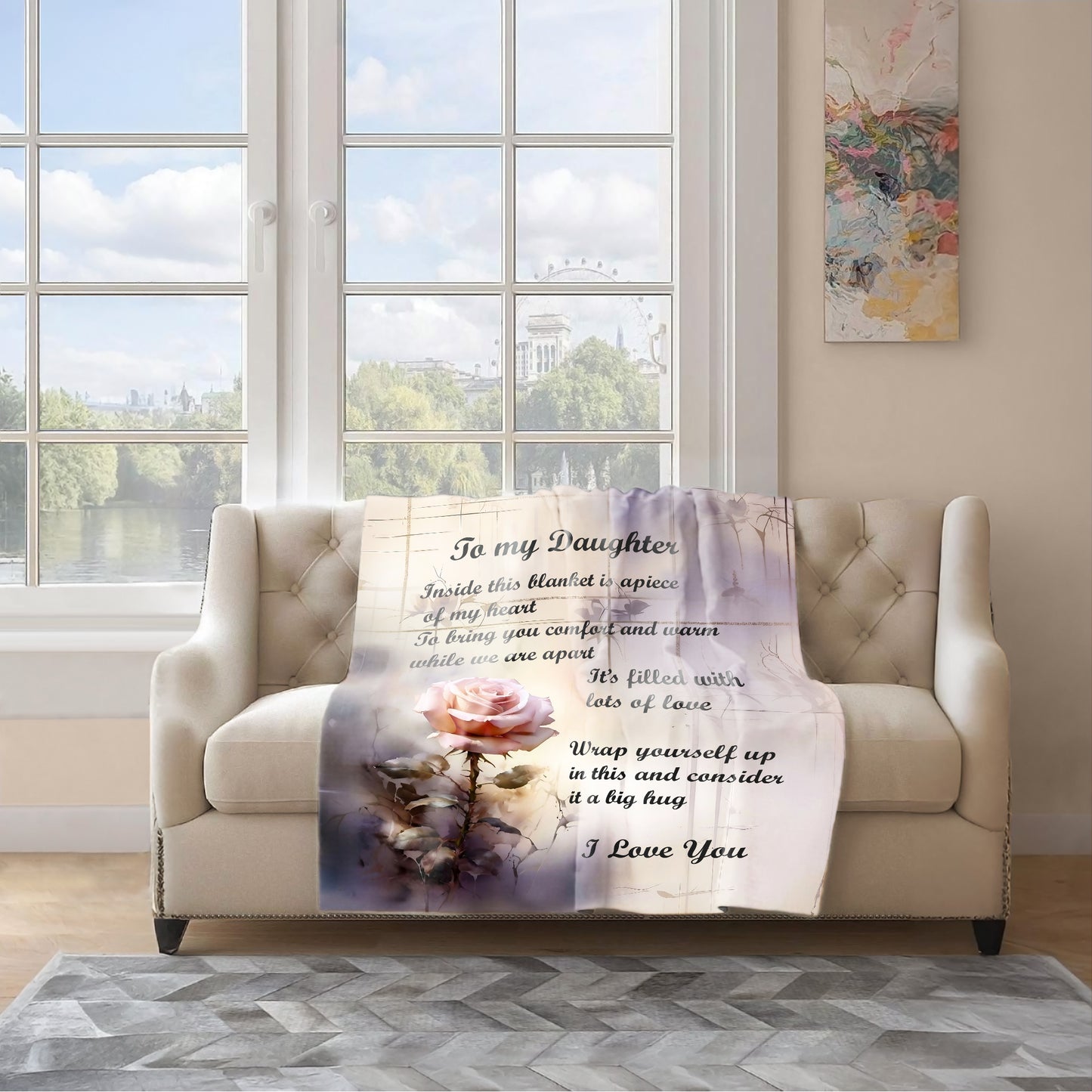 To My Daughter Light Weight Fleece Blanket