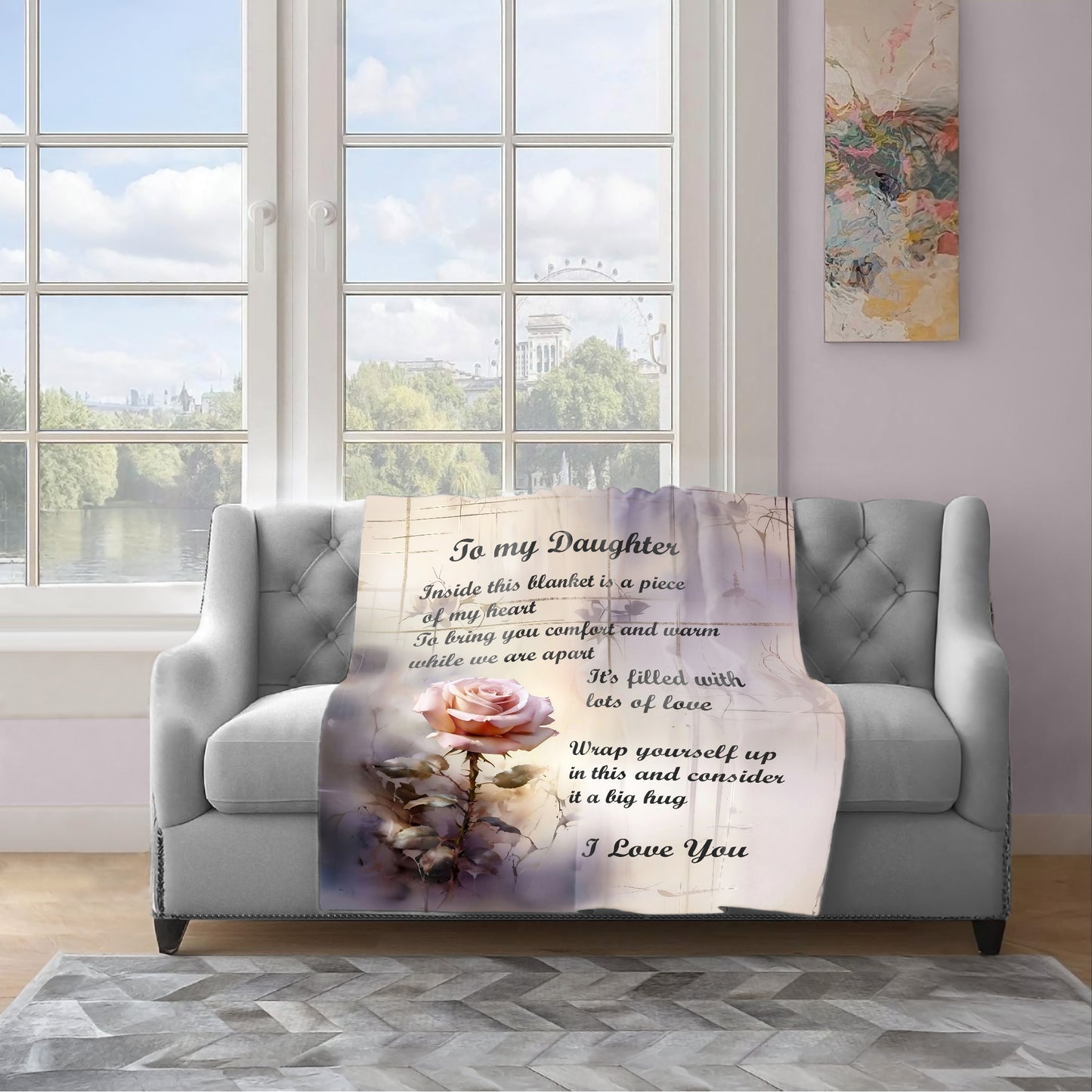 To My Daughter Light Weight Fleece Blanket