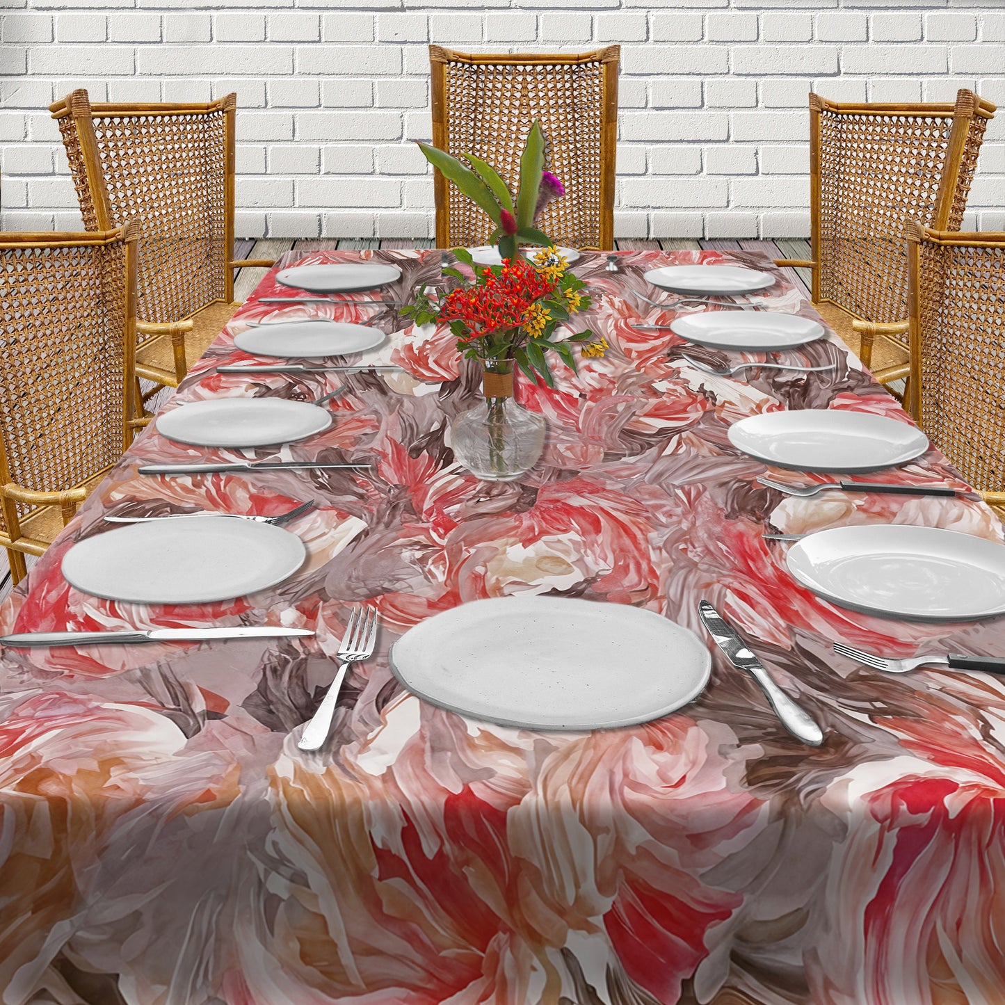 Touch of Tangerine 3m Rectangle Tablecloth