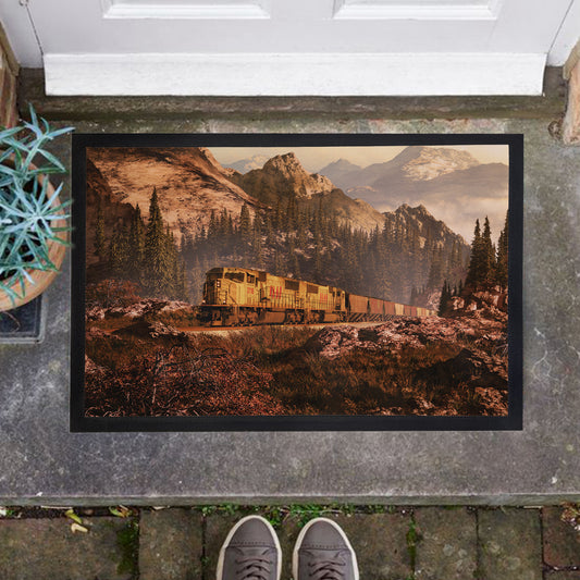 Train In The Woods Door Mat