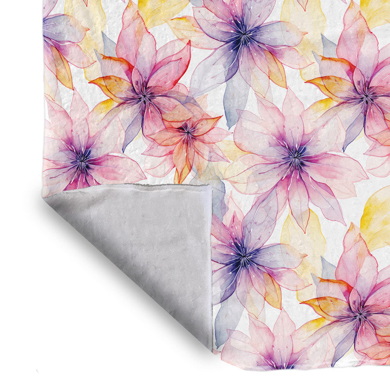 Translucent Flowers Light Weight Fleece Blanket