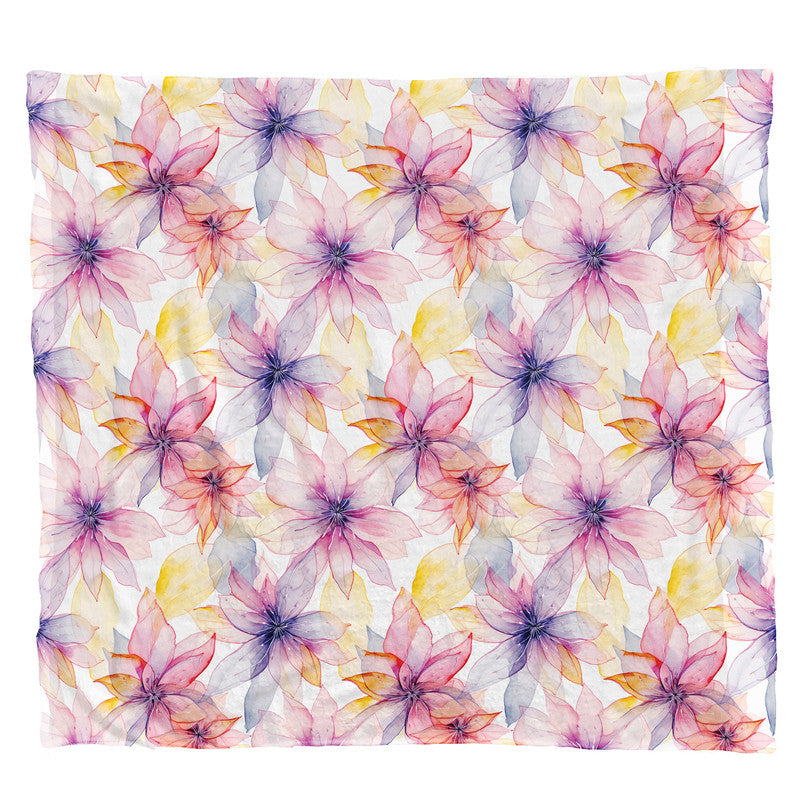 Translucent Flowers Light Weight Fleece Blanket