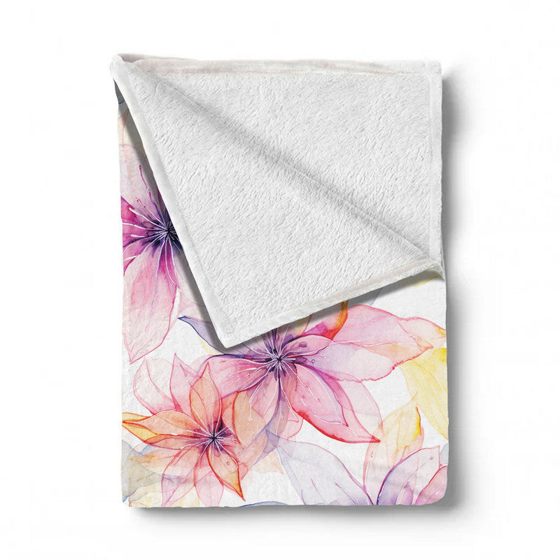 Translucent Flowers Light Weight Fleece Blanket