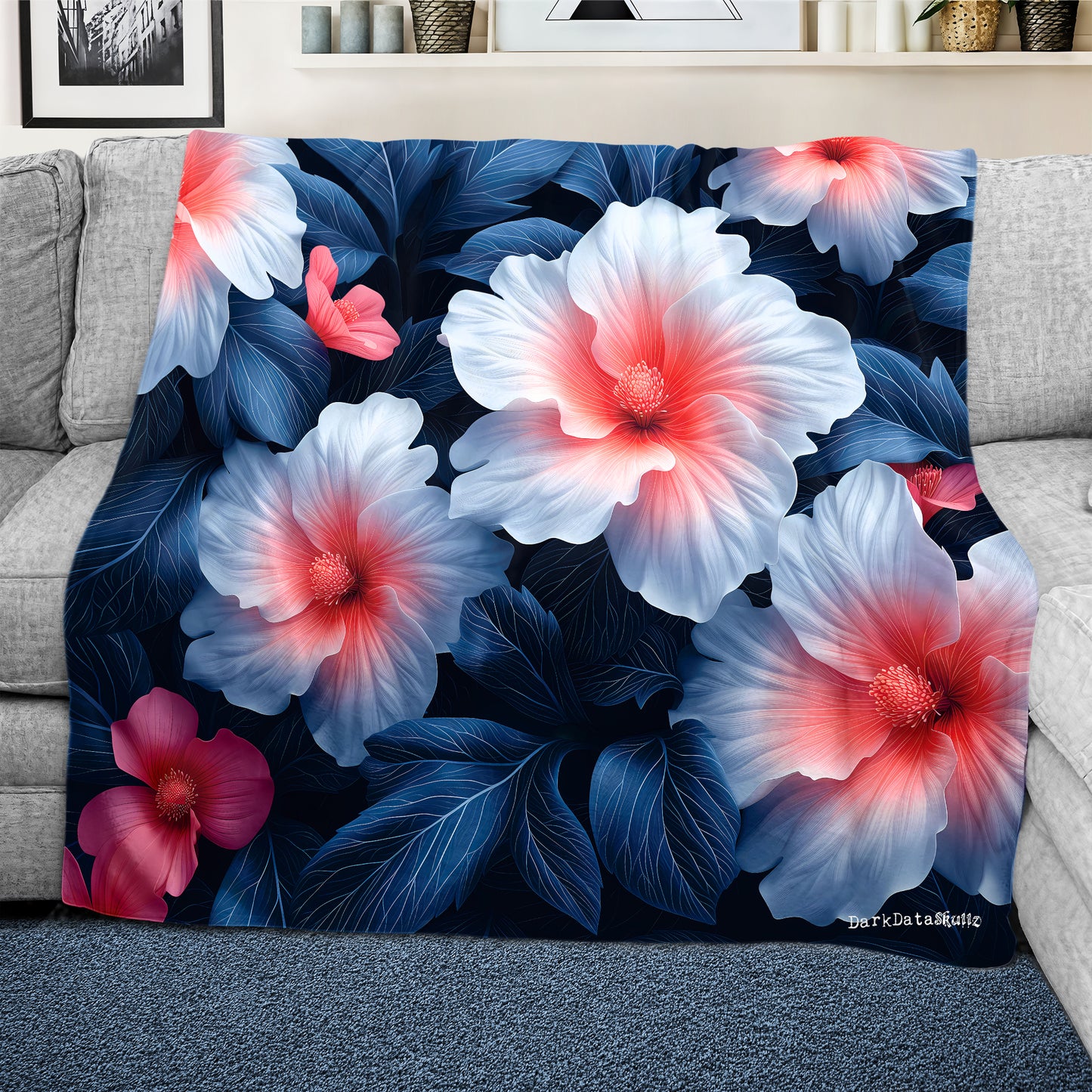 Transparent Florals Light Weight Fleece Blanket by Wikus Schalkwyk