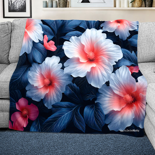 Transparent Florals Light Weight Fleece Blanket by Wikus Schalkwyk