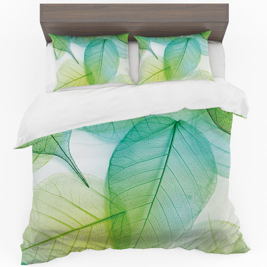 SPECIAL: Transparent green leaves Duvet Cover Set - Queen