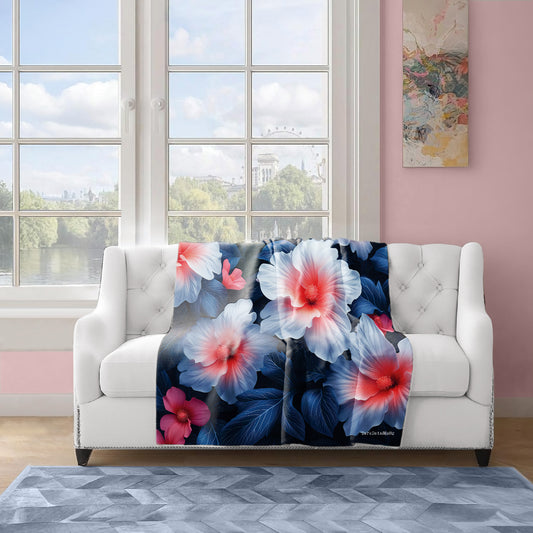 Transparent Florals Light Weight Fleece Blanket by Wikus Schalkwyk