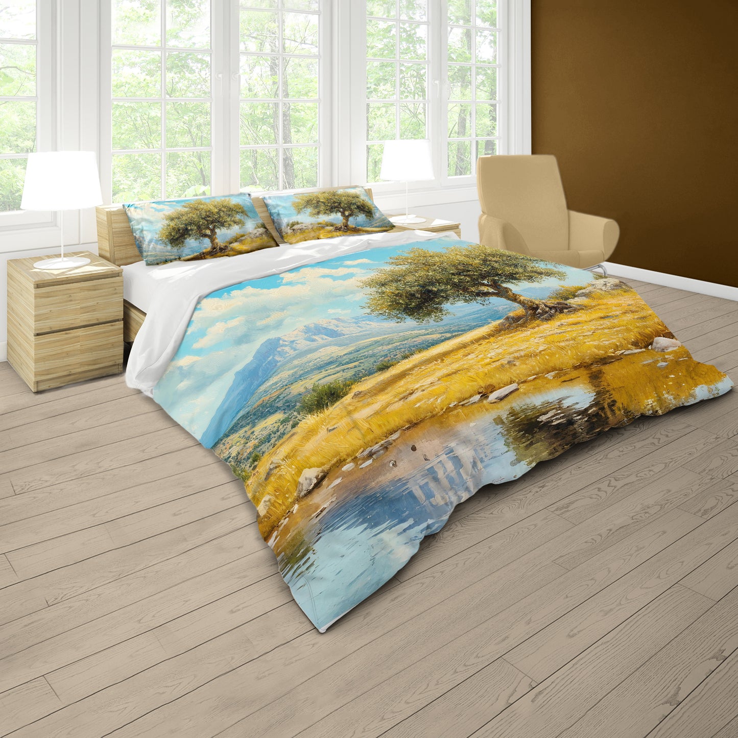 Tree of the Mountain Dawn Duvet Cover Set