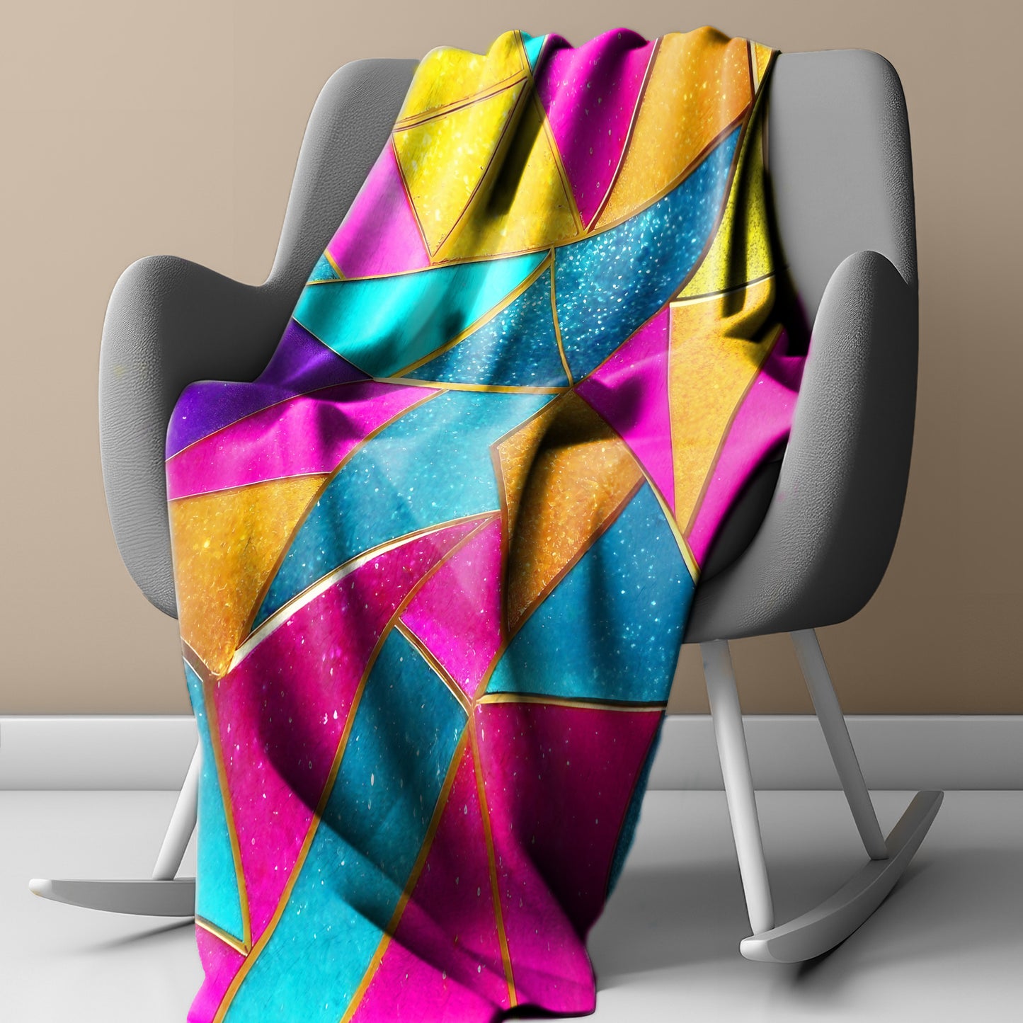 Triangular Colours Light Weight Fleece Blanket
