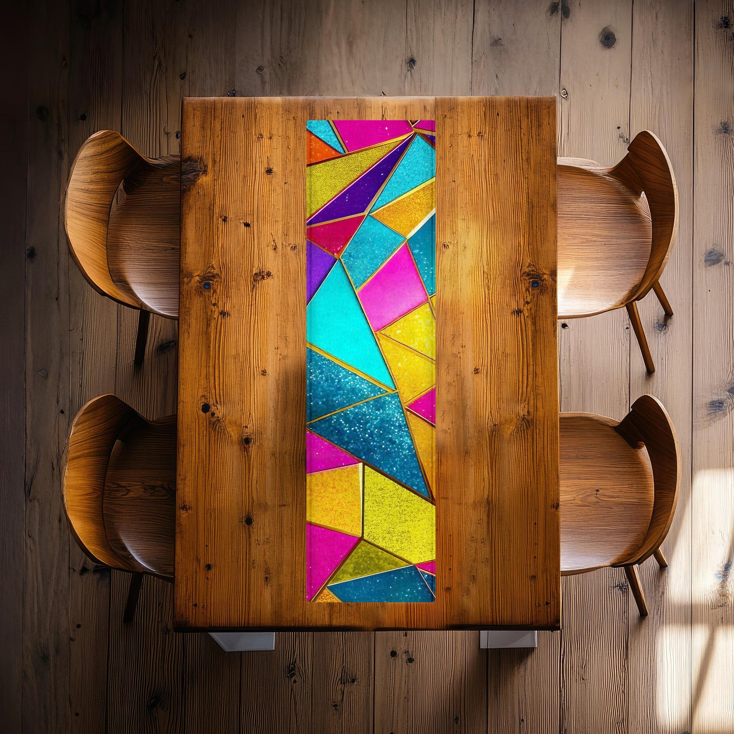 Triangular Multi Colour 160cm Table Runner