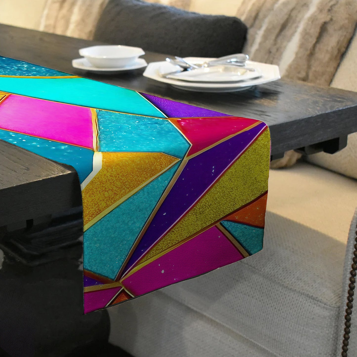 Triangular Multi Colour 160cm Table Runner