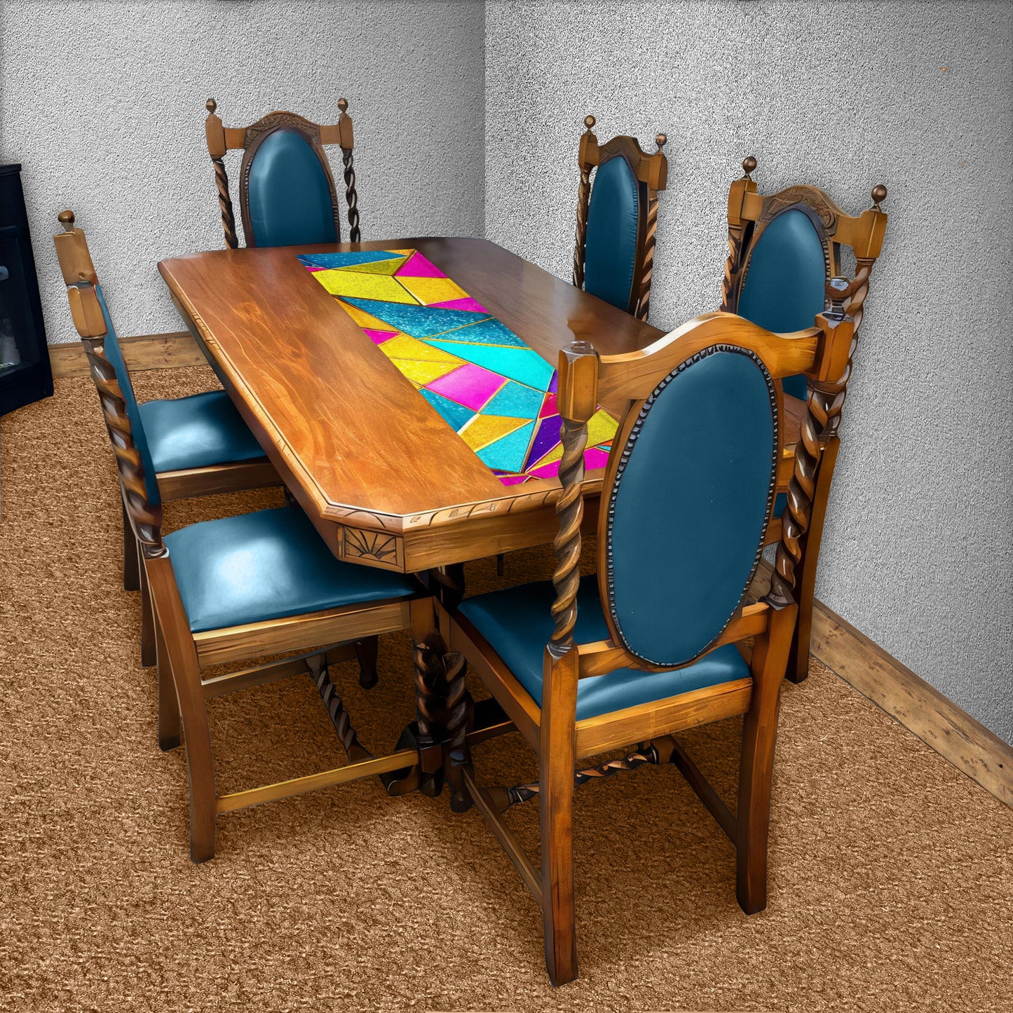 Triangular Multi Colour 160cm Table Runner