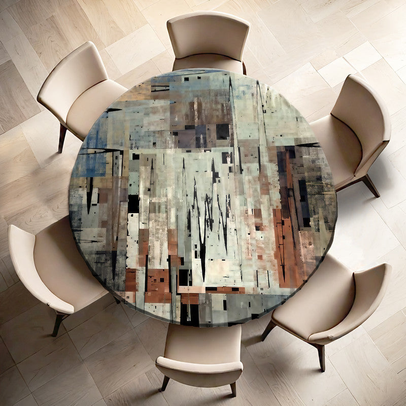 Tribal Collage Round Tablecloth – Print with Passion Decor