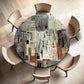 Tribal Collage Round Tablecloth