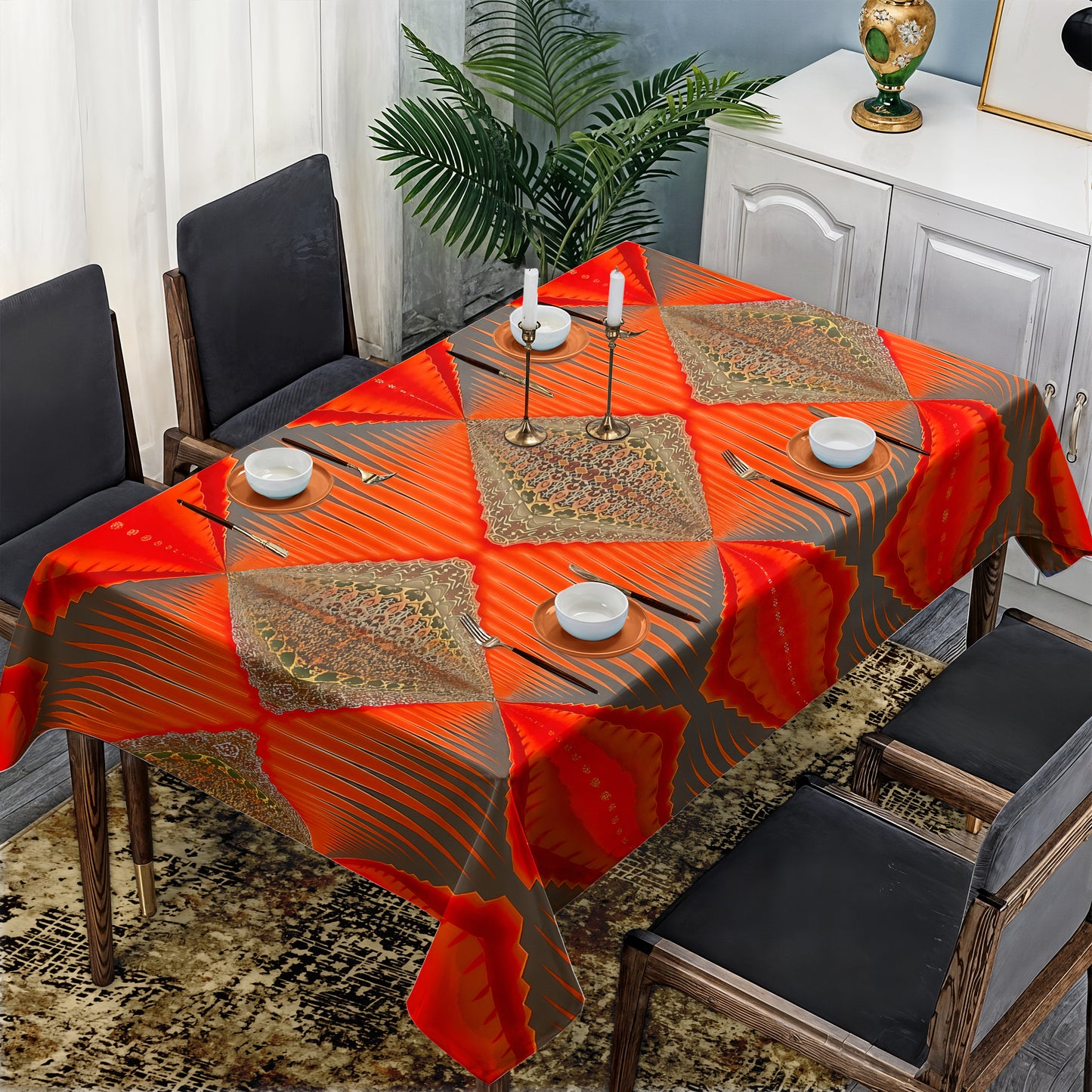 Tribal Diamonds Rectangle Tablecloth