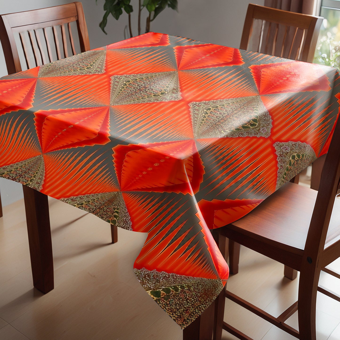 Tribal Diamonds Square Tablecloth