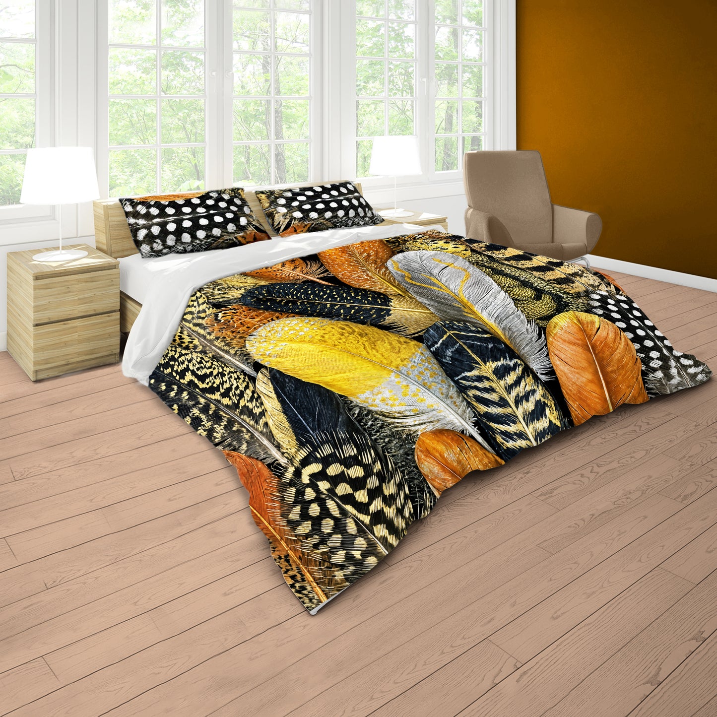 Tribal Feathers Duvet Cover Set