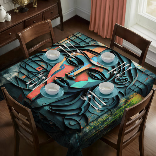 Tribal Geometry Square Tablecloth