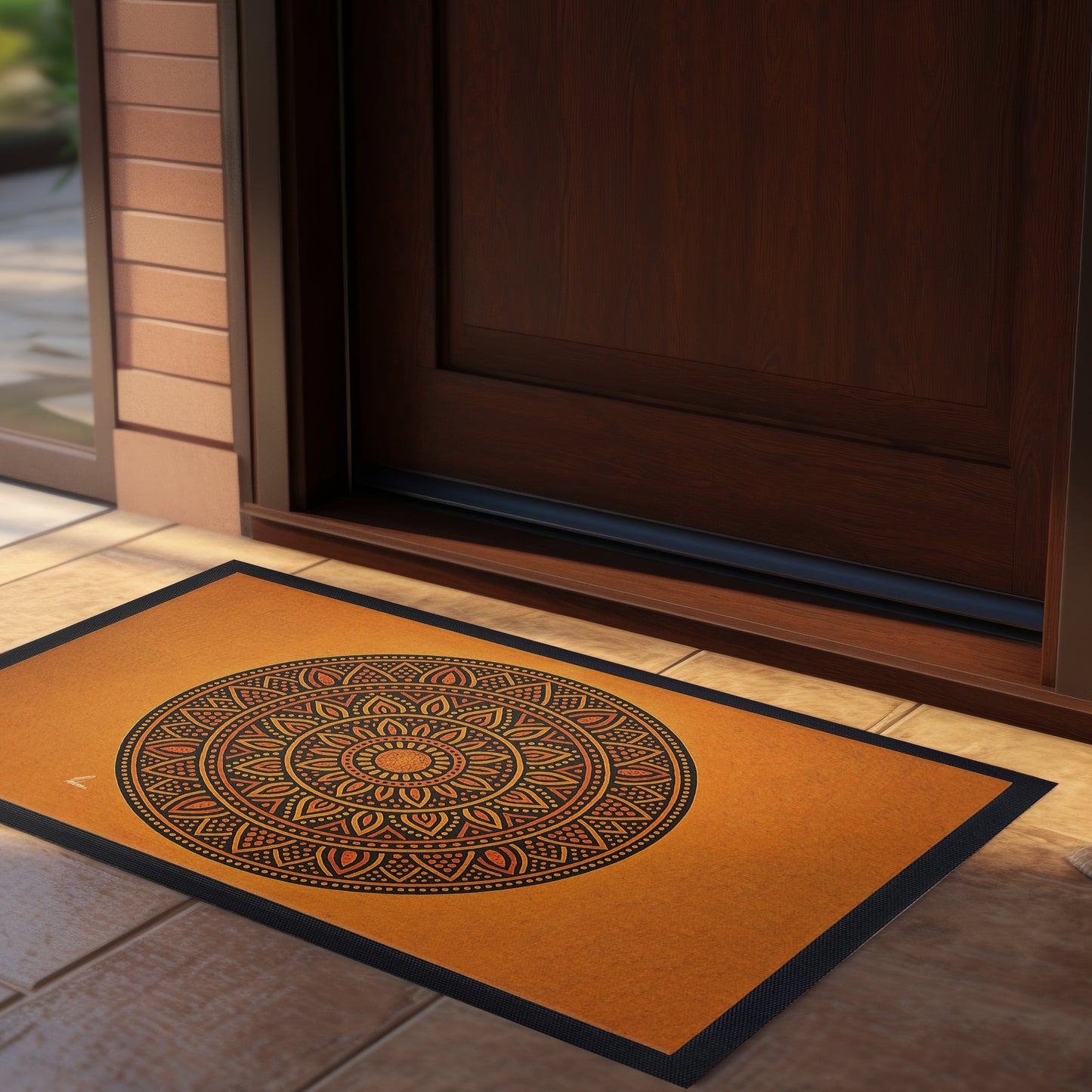 Tribal Sun Mandala Door Mat by Nathan Pieterse