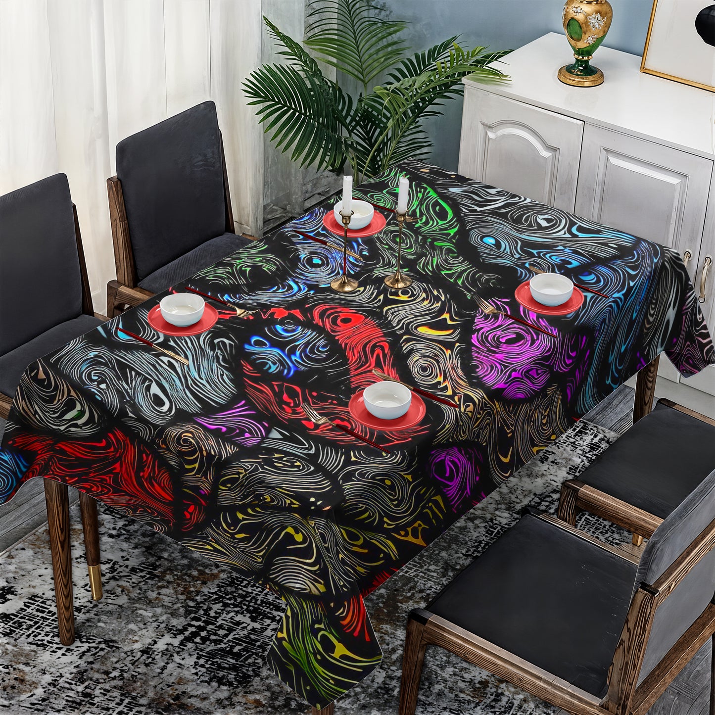 Tribal Tidal Reflections Rectangle Tablecloth