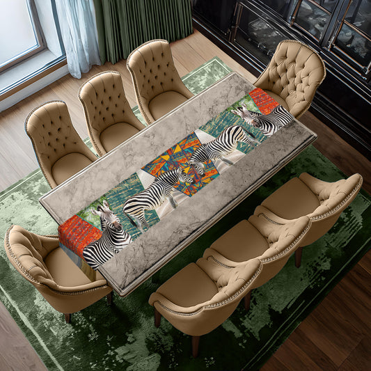 Tribal Zebra Table Runner