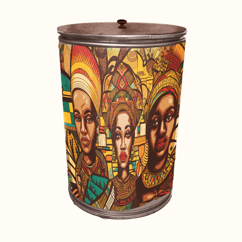 Tribe Of Africa Decoupage Drum Cover