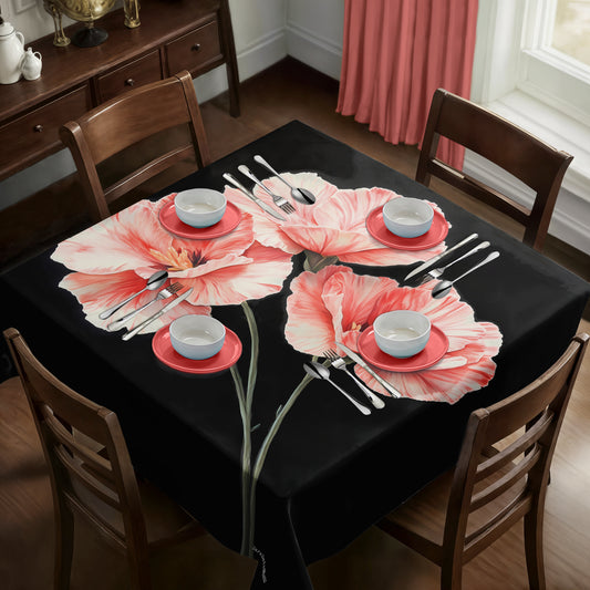 Trio Flowers Square Tablecloth
