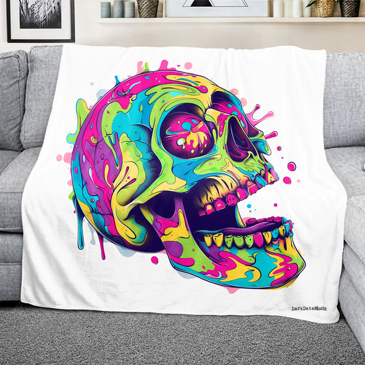Trippy Cartoon Skull Light Weight Fleece by Wikus Schalkwyk