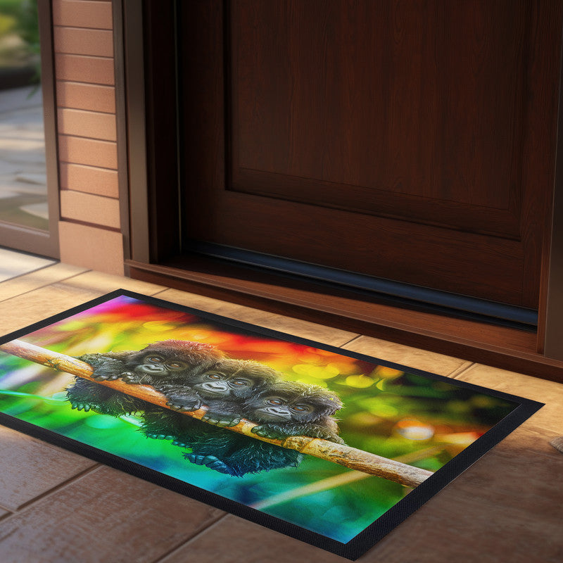 Tropical Baby Gorilla Door Mat