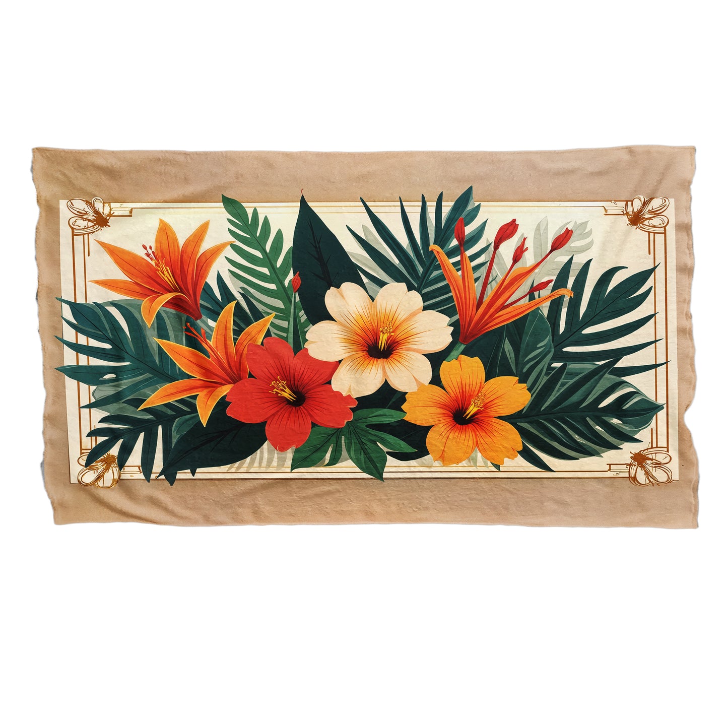 Tropical Floral Bed Throw