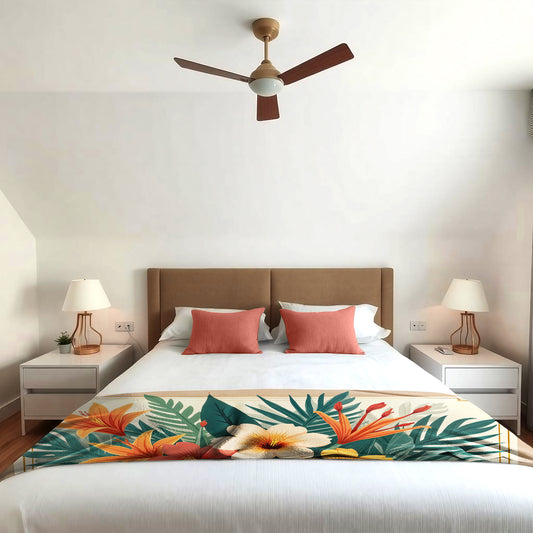 Tropical Floral Bed Throw