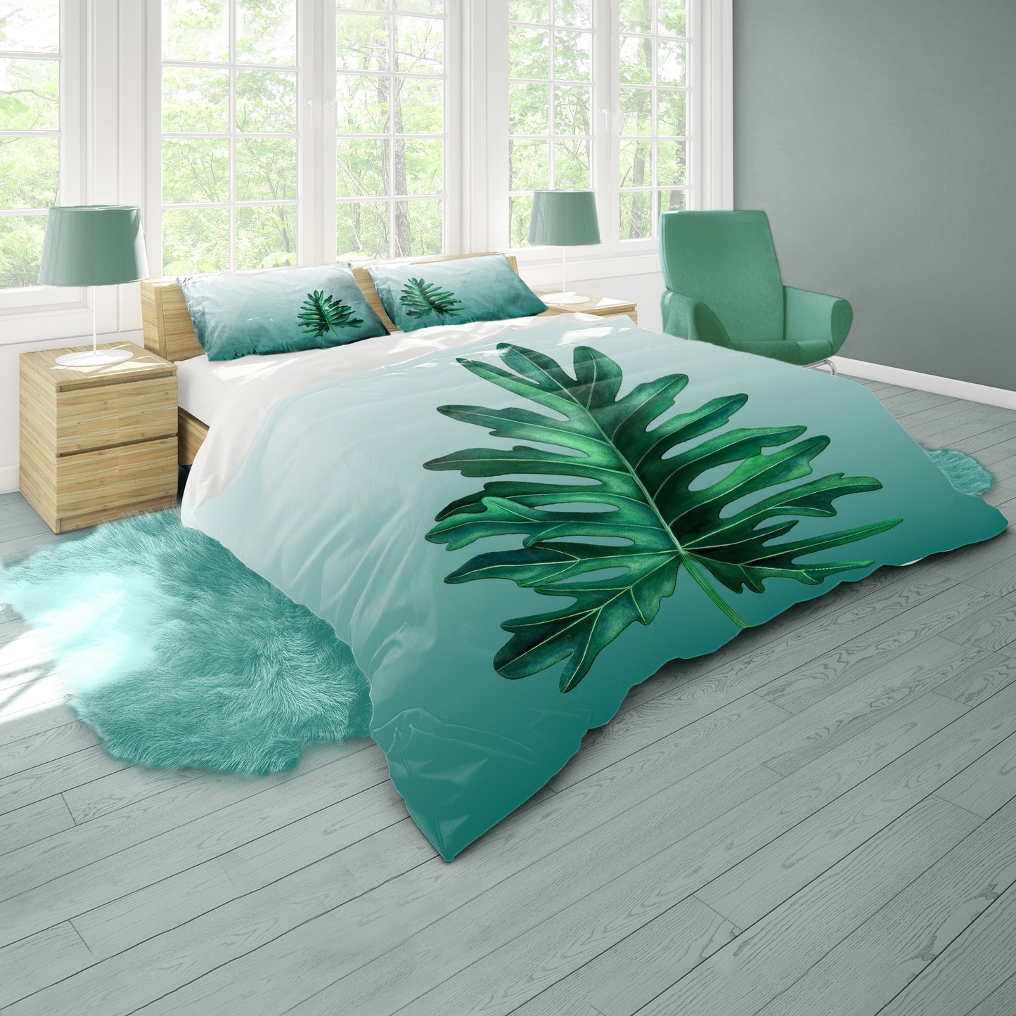 Tropical Leaf Duvet Cover Set