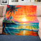 Tropical Sunset Light Weight Fleece Blanket